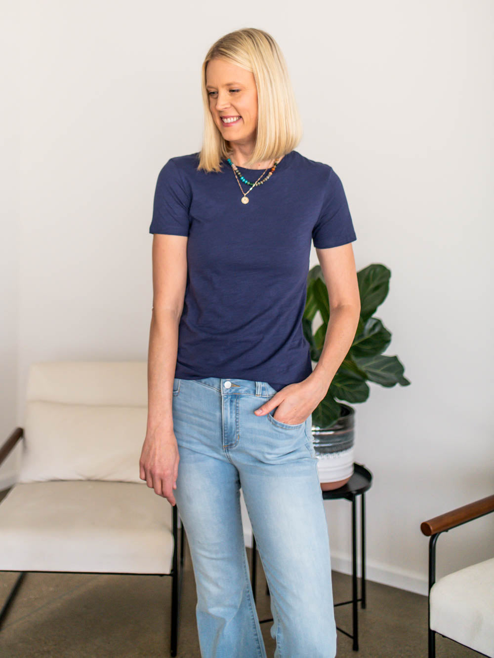 The OG Cotton Tall Tee - Navy