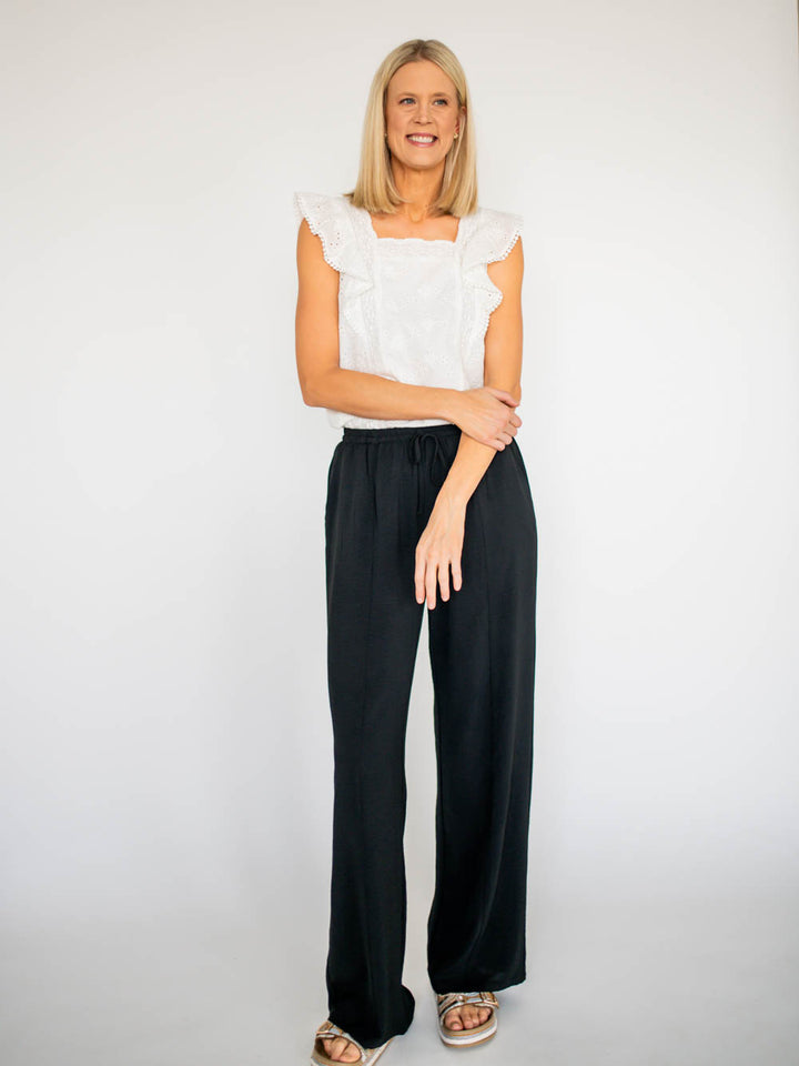 Black wide legs pants for tall women