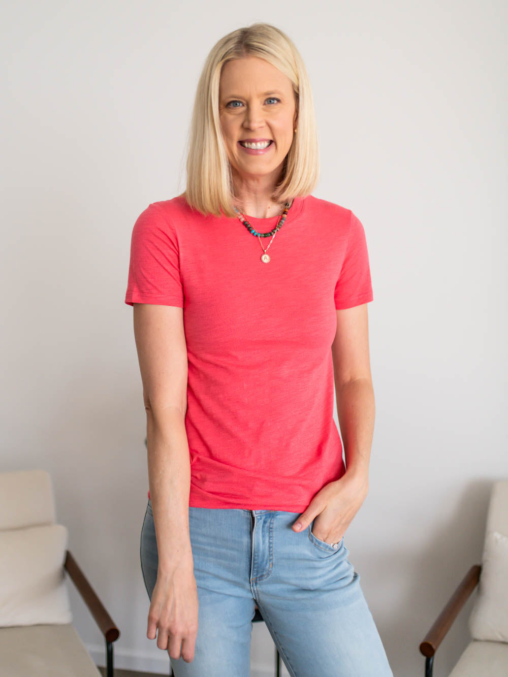 The OG Cotton Tall Tee - Coral