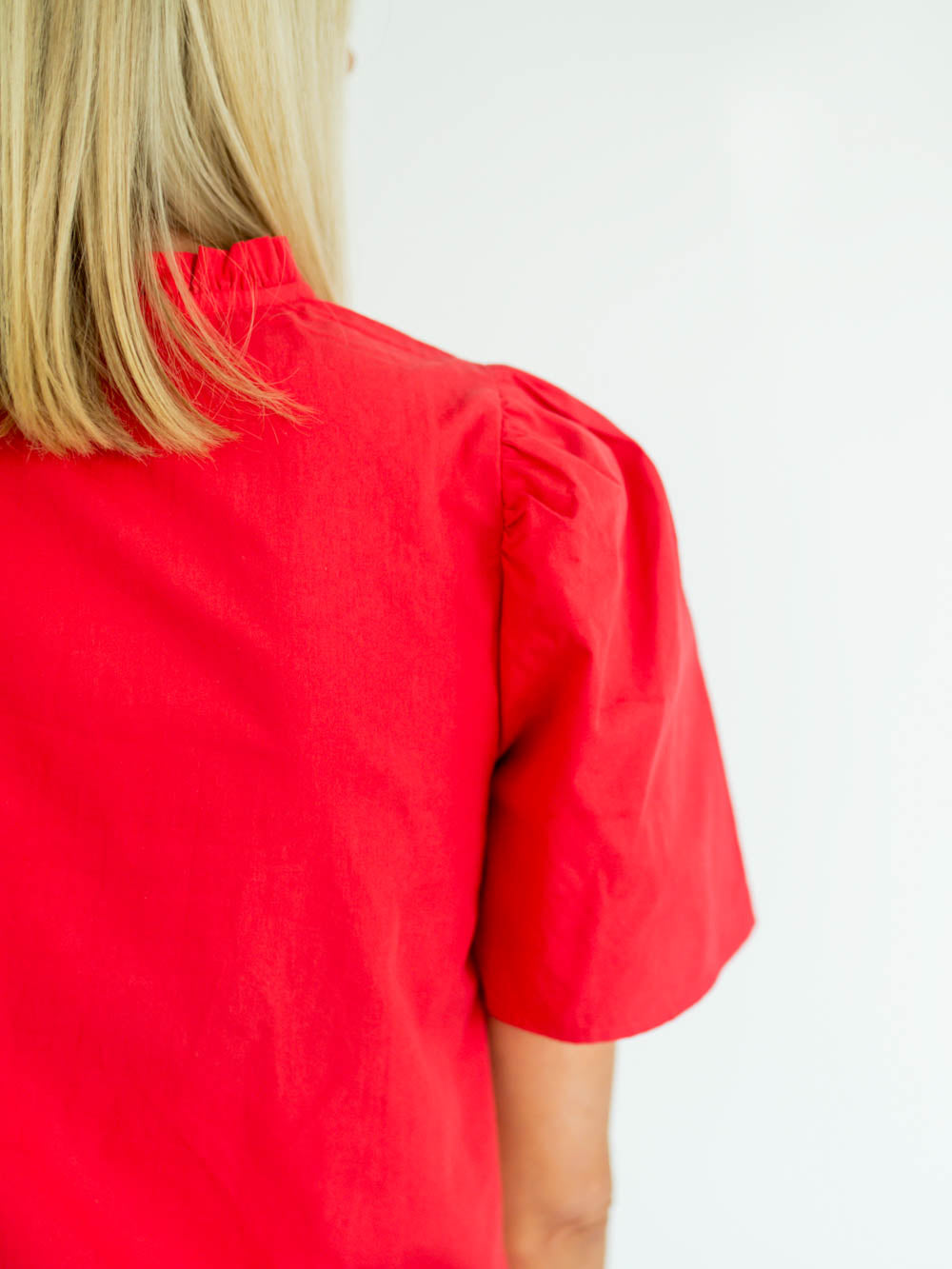Uma Short Sleeve Tall Blouse - Poppy Red