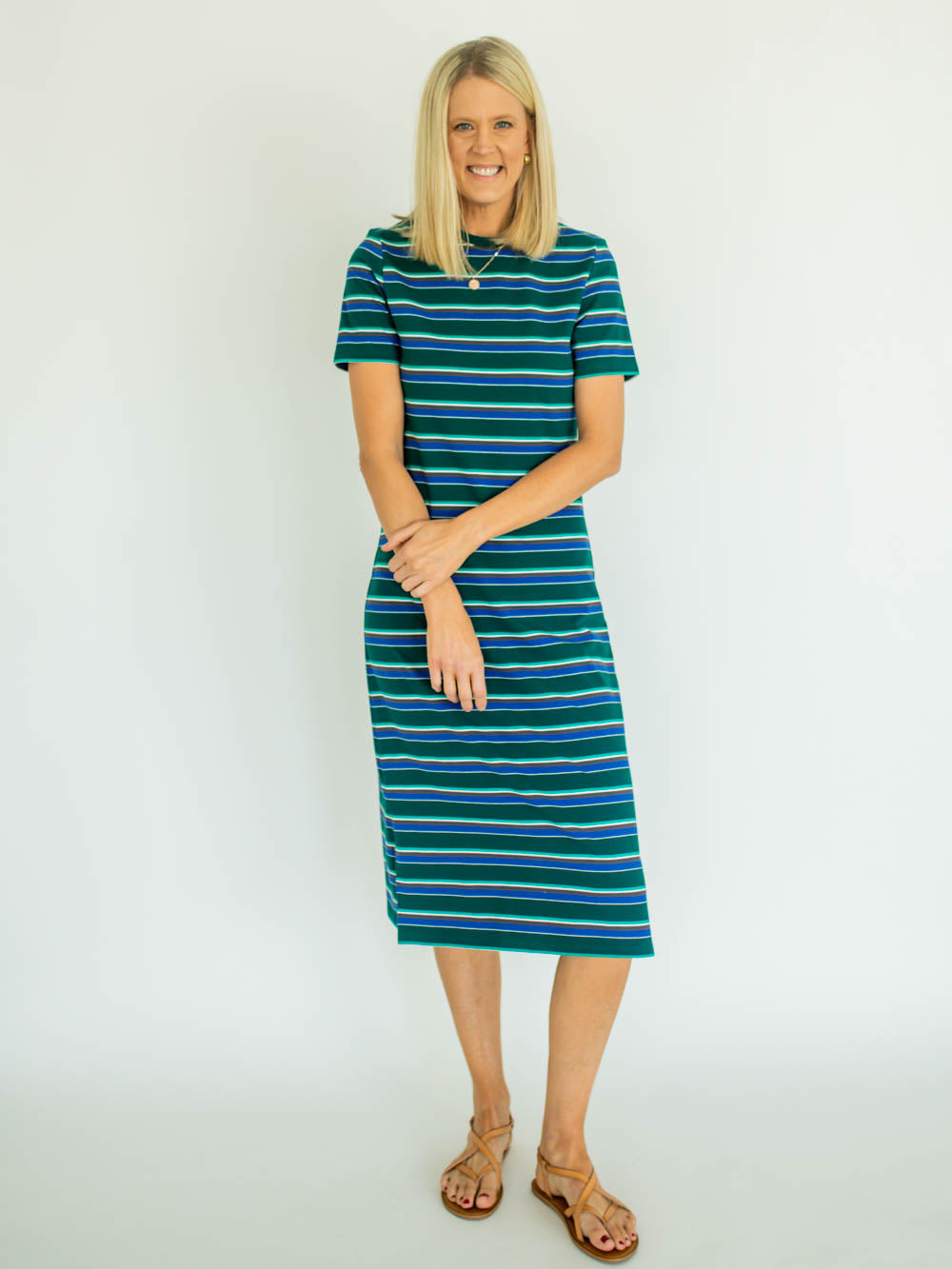 Ryann Tall T-Shirt Dress - Blue Multi