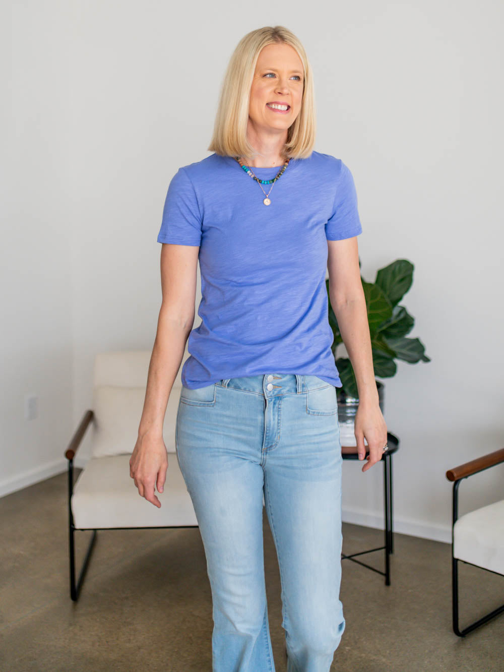 The OG Cotton Tall Tee - Peri Blue