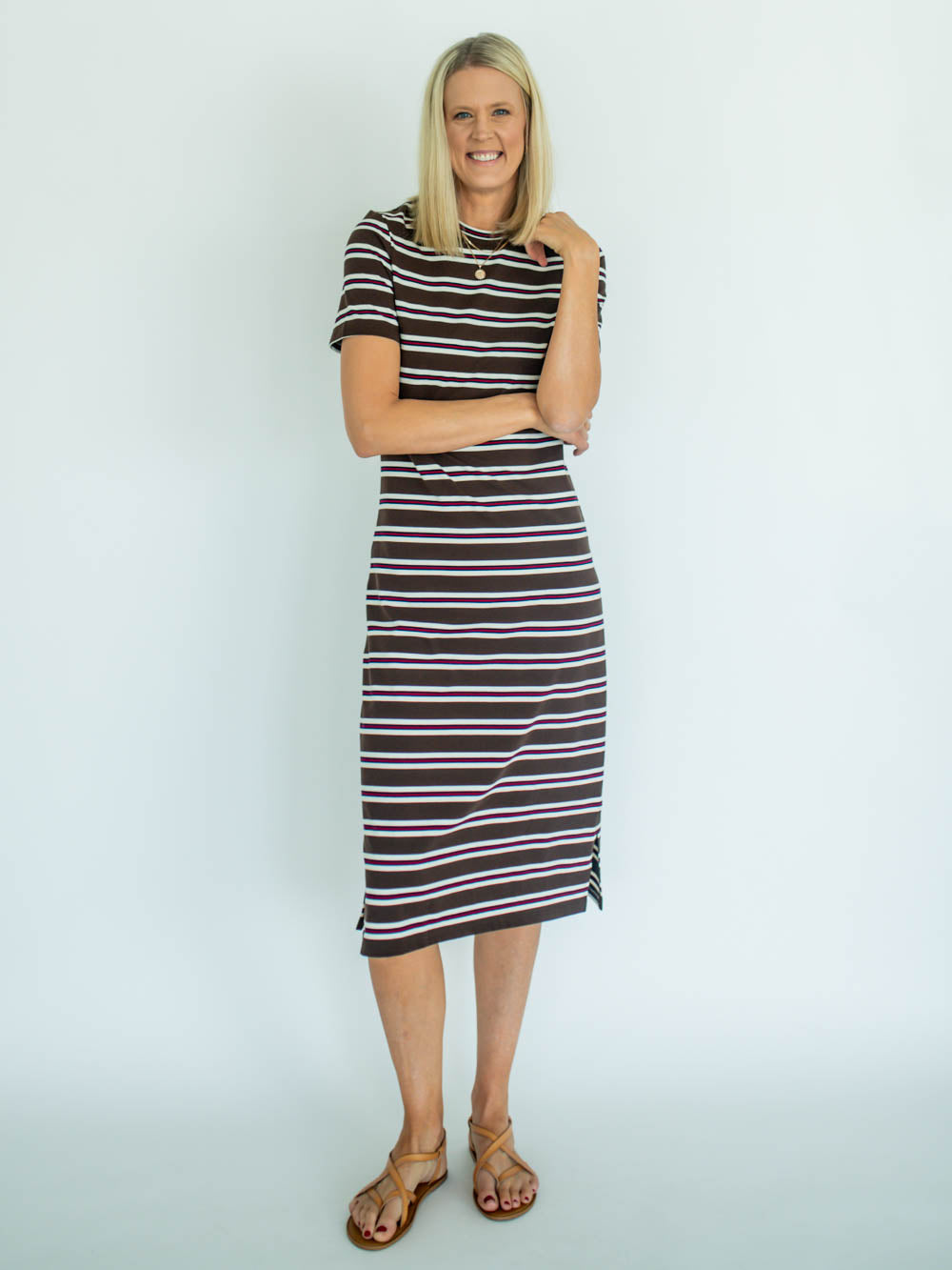 Ryann Tall T-Shirt Dress - Brown Multi