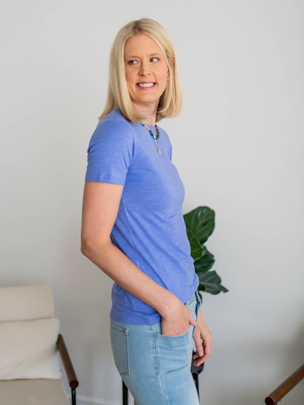 The OG Cotton Tall Tee - Peri Blue