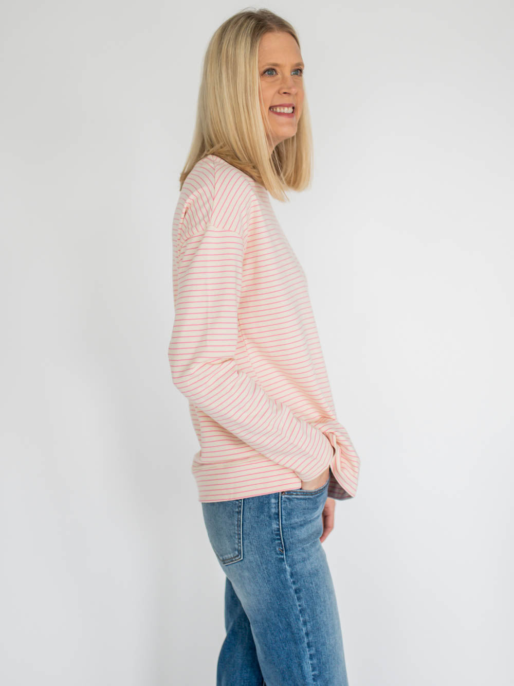 Venice Striped Long Sleeve Tall Tee - Pink