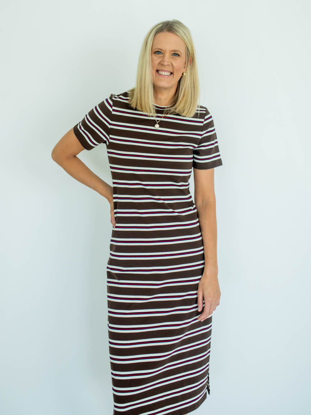 Ryann Tall T-Shirt Dress - Brown Multi