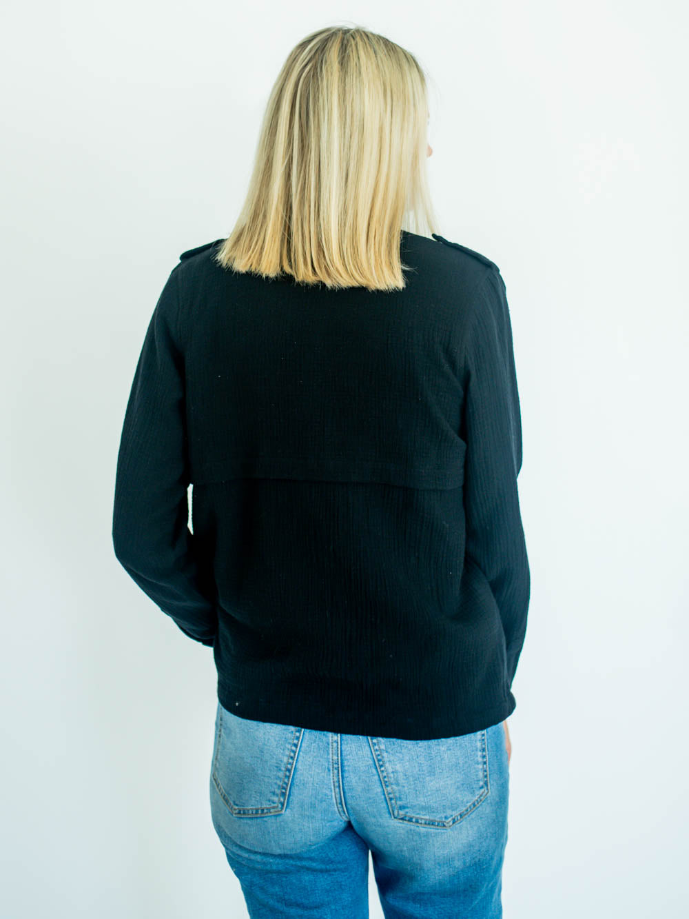 Ziggy Tall Gauze Jacket - Black