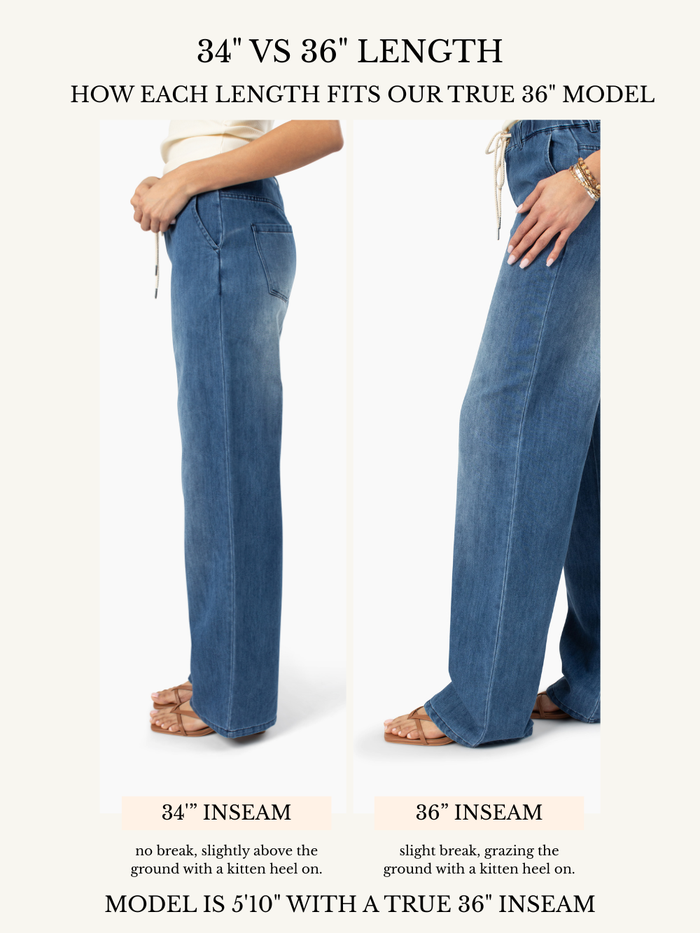 Lennon Drawstring Wide Leg Tall Jean - Medium Wash