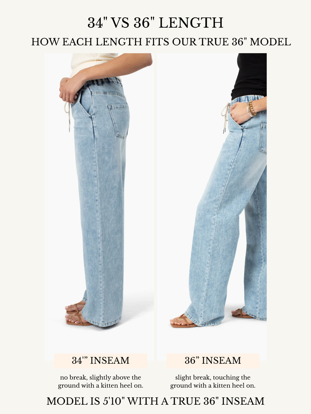 Lennon Drawstring Wide Leg Tall Jean - Light Wash