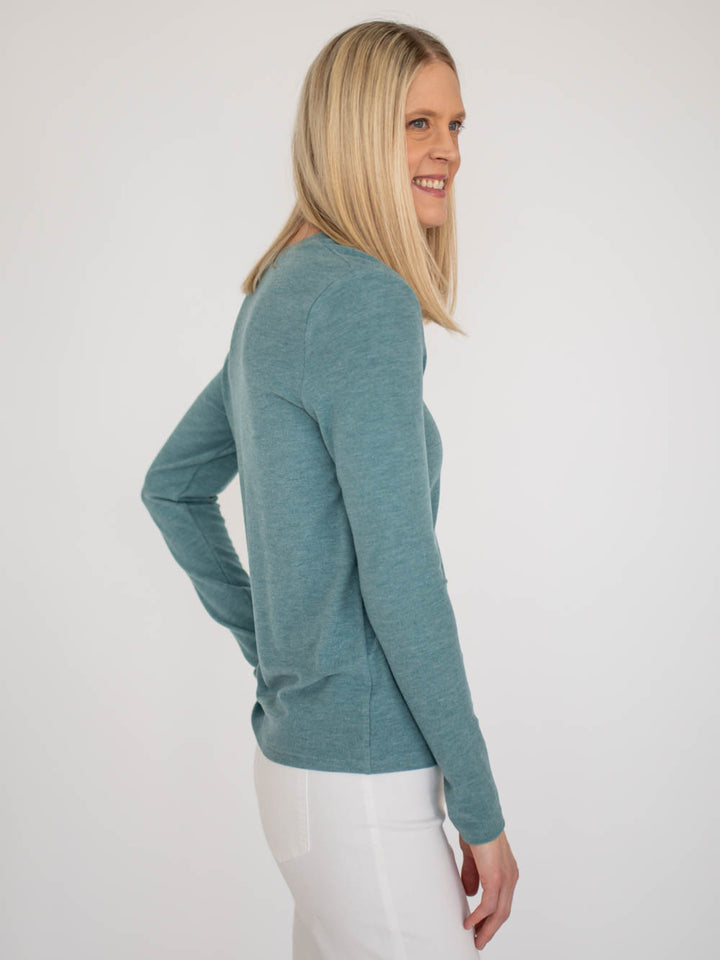 Maren V-Neck Tall Sweater - Light Teal