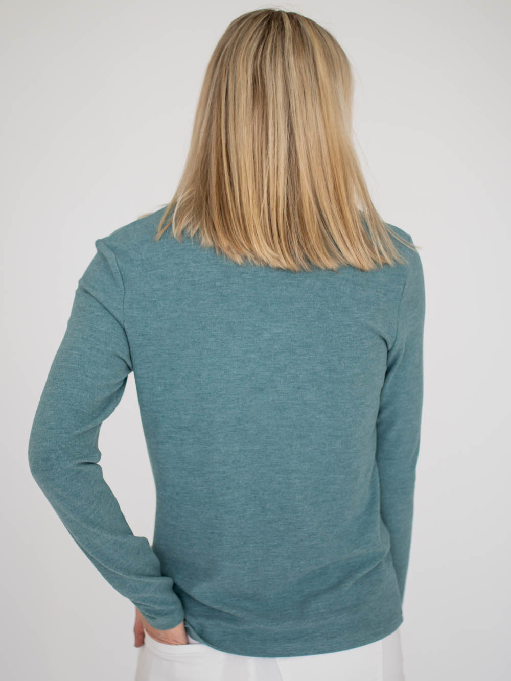 Maren V-Neck Tall Sweater - Light Teal