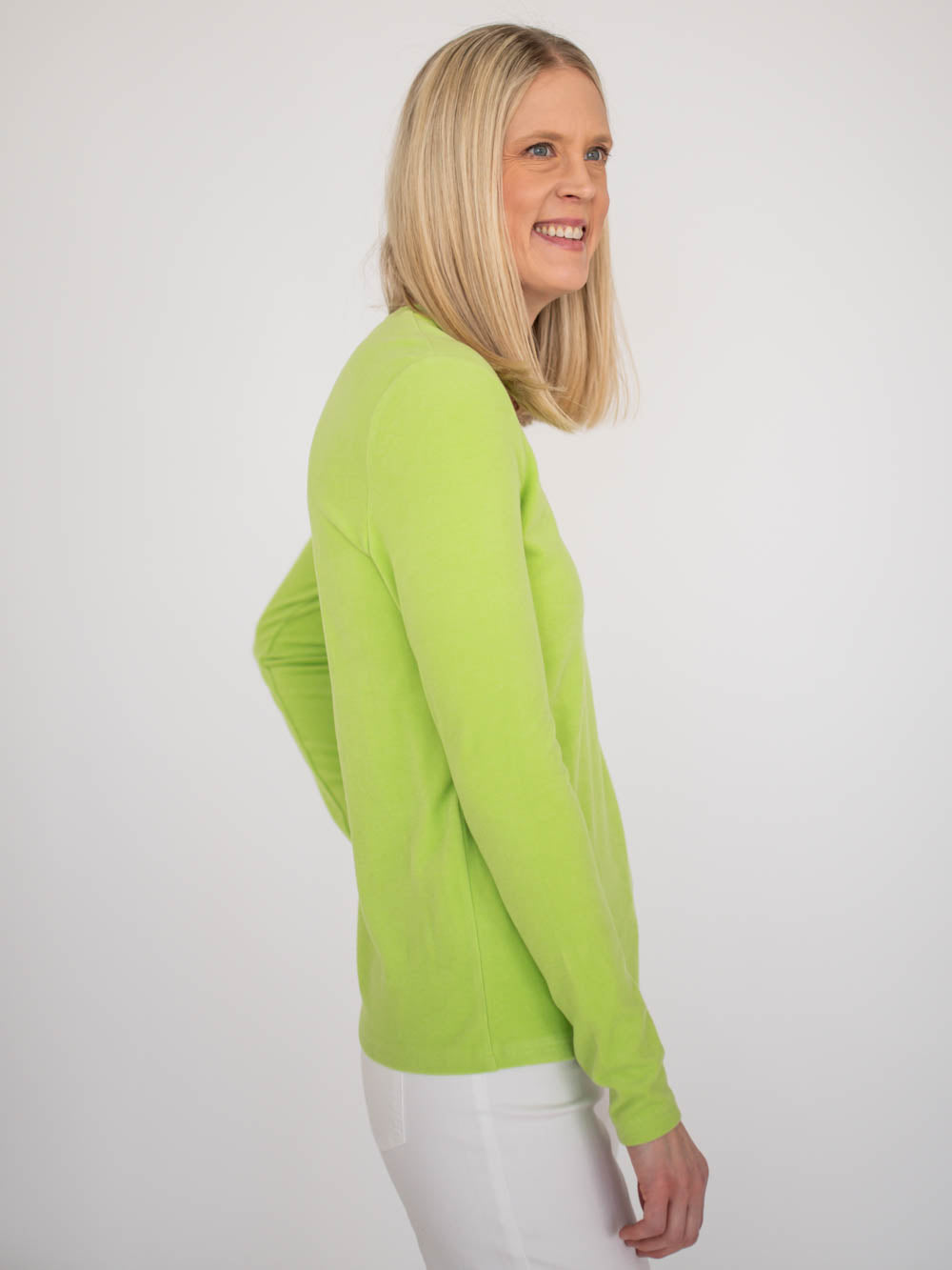 Maren V-Neck Tall Sweater - Lime