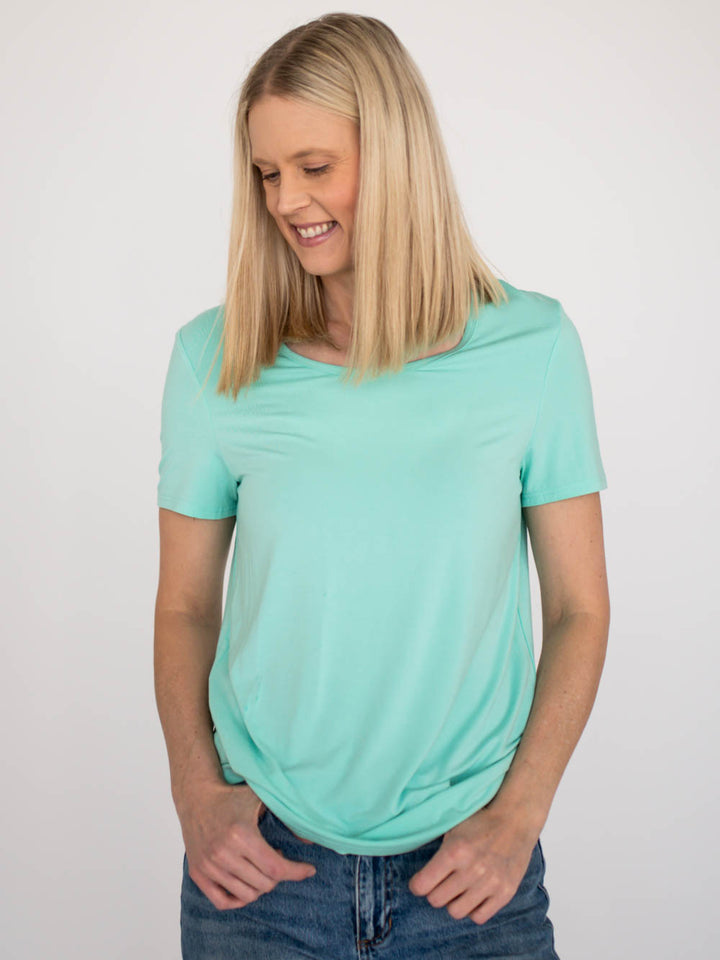 Riley Scoop Neck Tall Tee - Mint