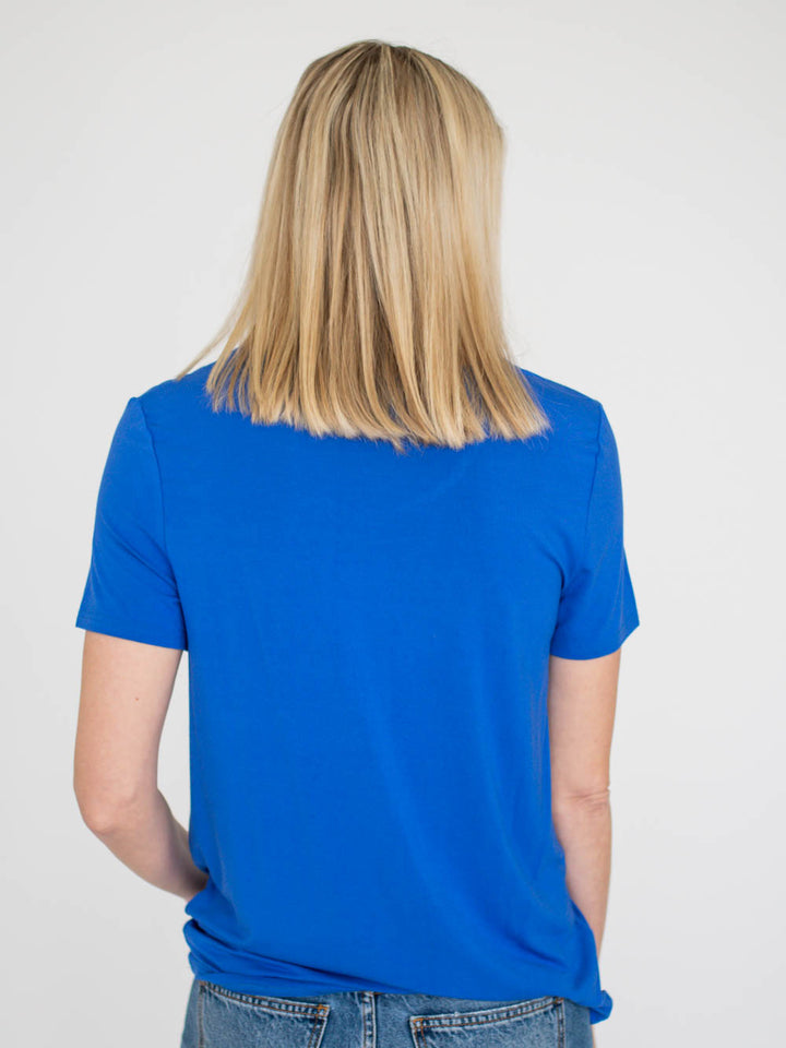 Riley Scoop Neck Tall Tee - Blue