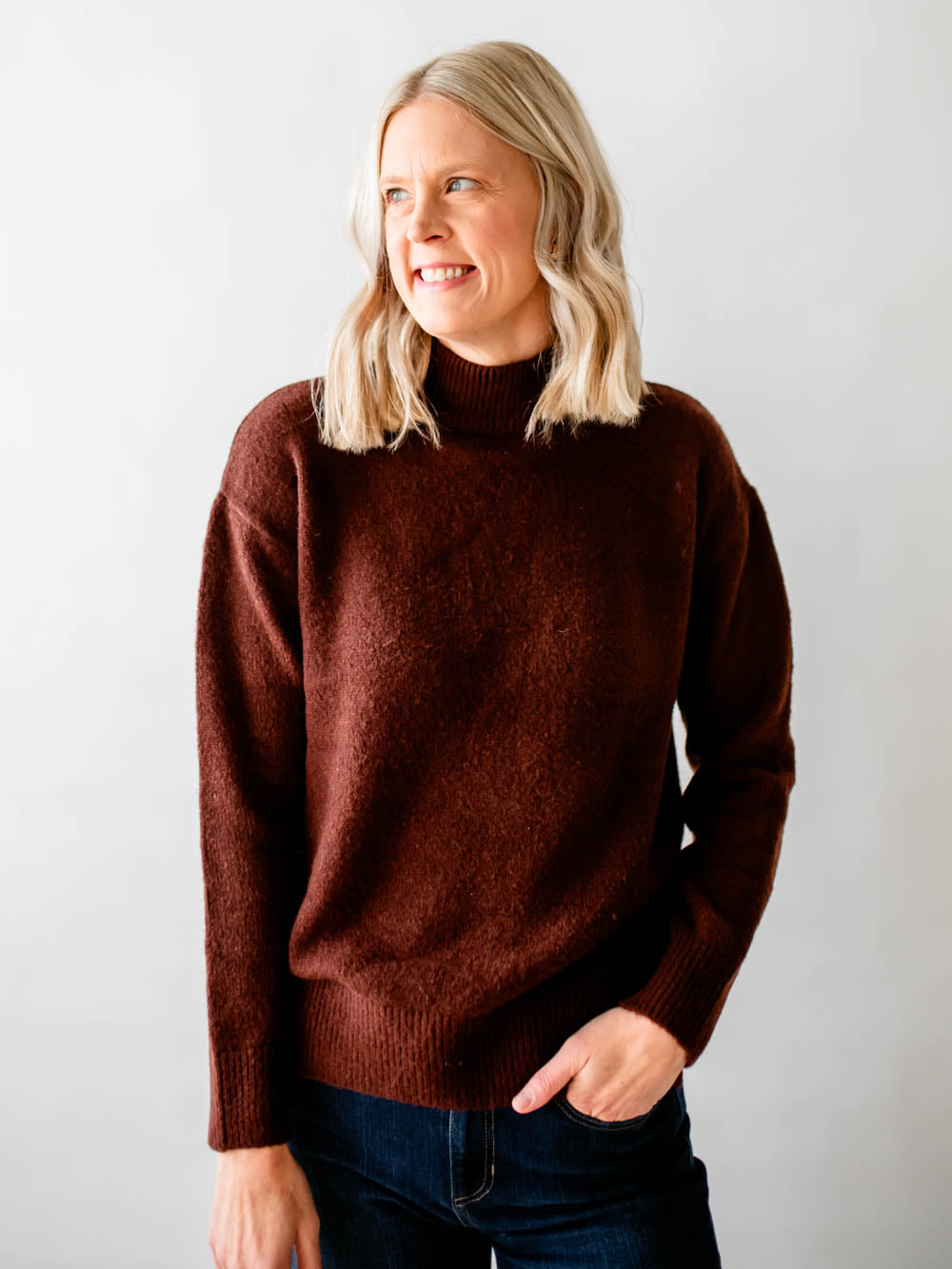 Long Brown Sweater for Tall Women