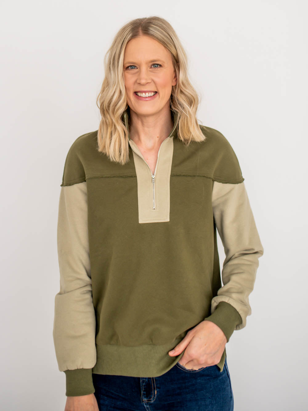 Green Multi Colored Sweatshirt for Tall Ladies