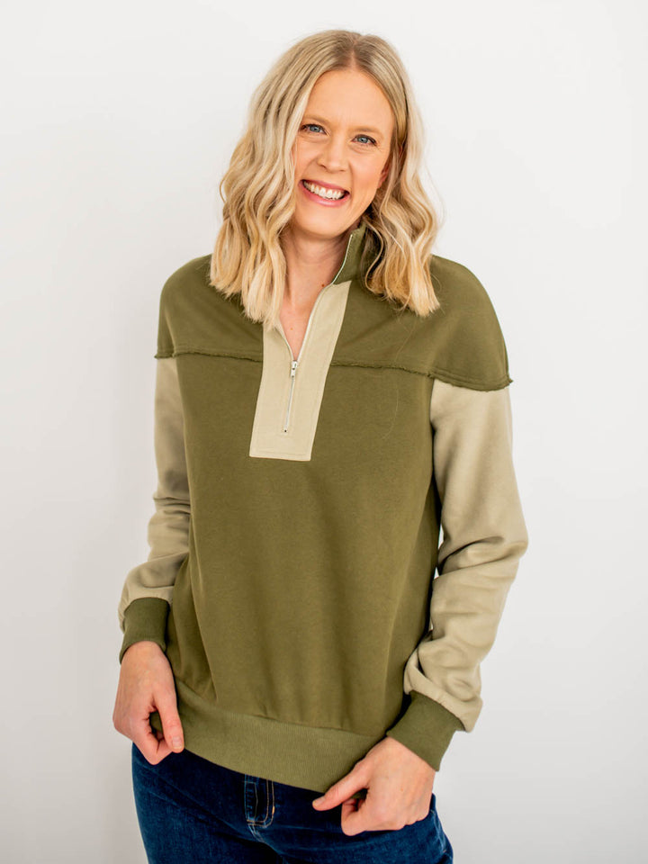 Green Multi Colored Sweatshirt for Tall Women