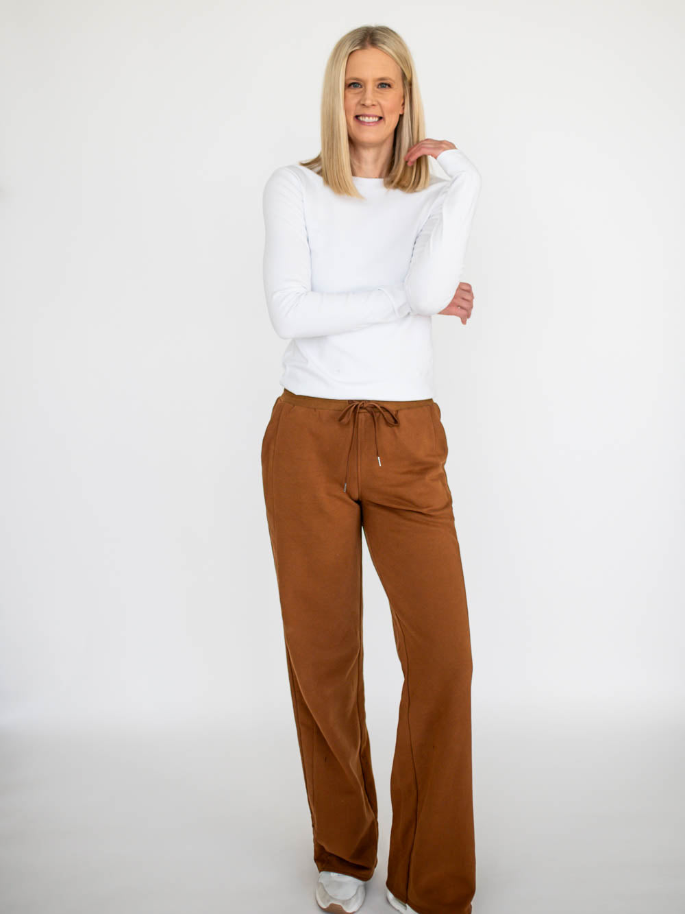 Cozy Wide Leg Tall Sweatpants - Brown