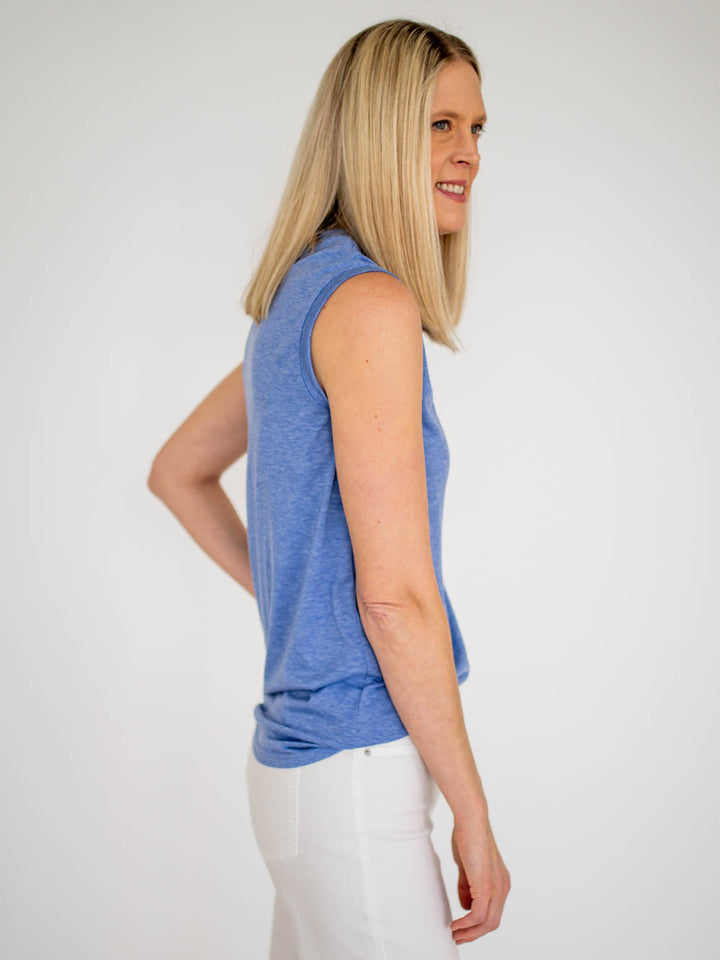 Lyla Crew Neck Tall Tank - Denim