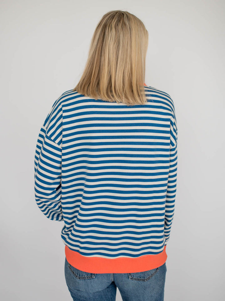 Daisy Tall Sweatshirt - Blue Stripe