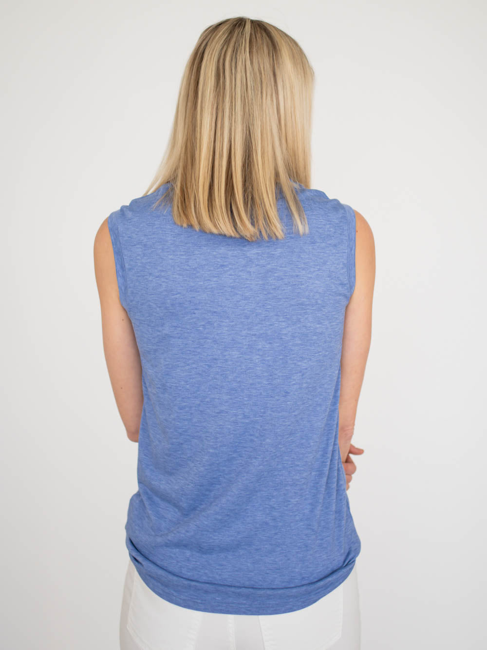 Lyla Crew Neck Tall Tank - Denim