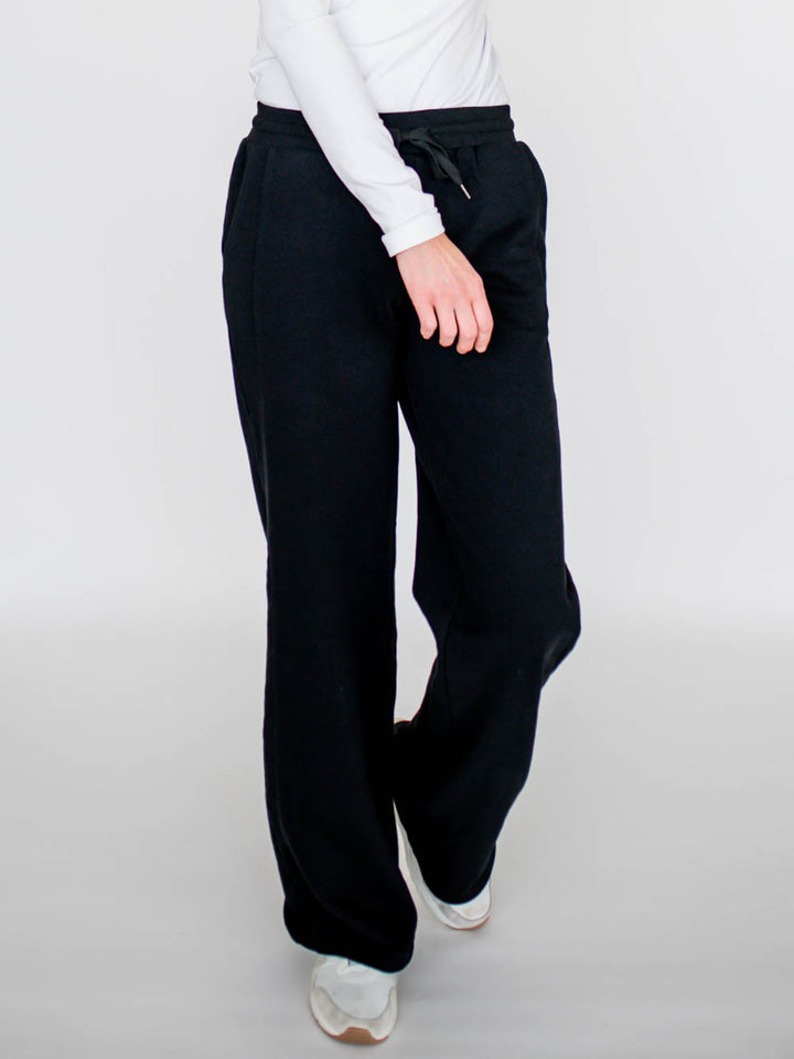 Cozy Wide Leg Tall Sweatpants - Black