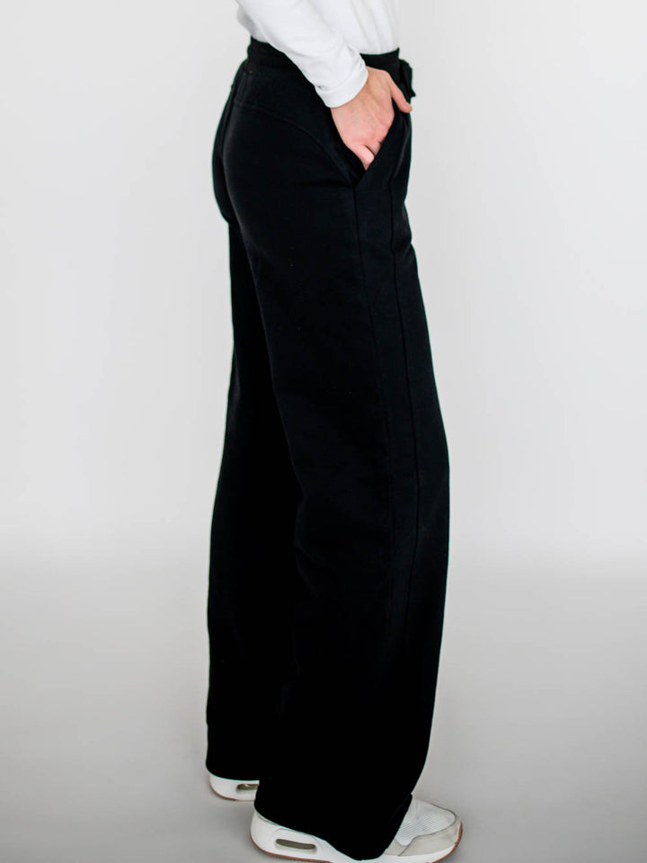 Cozy Wide Leg Tall Sweatpants - Black