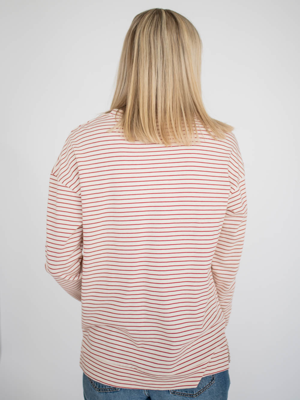 Venice Striped Long Sleeve Tall Tee - Red