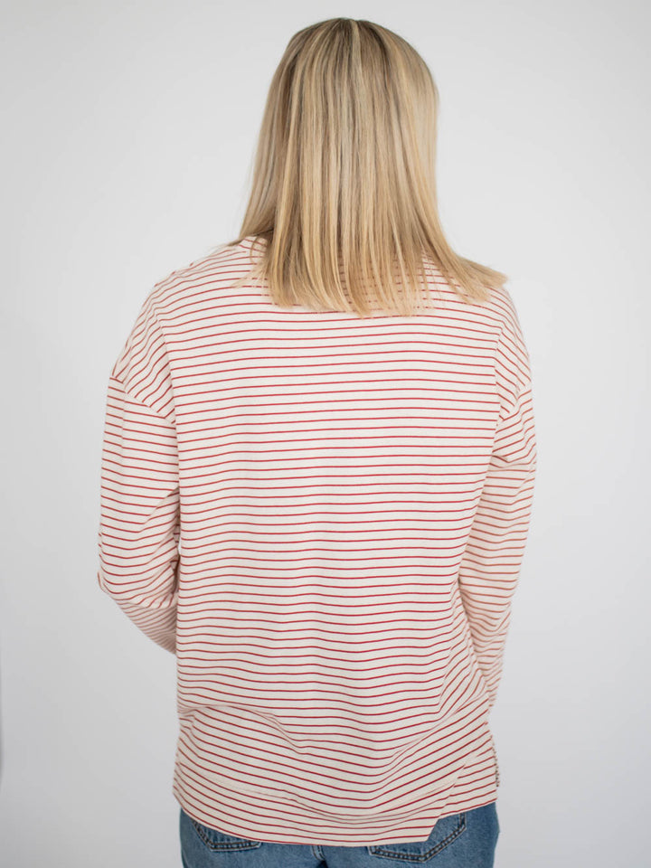 Venice Striped Long Sleeve Tall Tee - Red