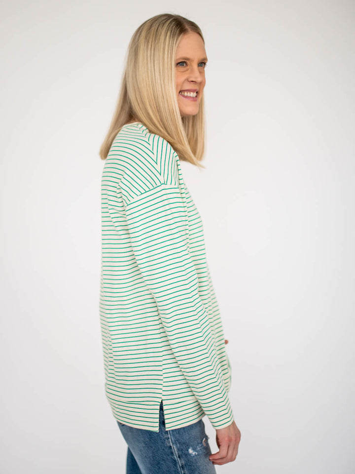 Venice Striped Long Sleeve Tall Tee - Green