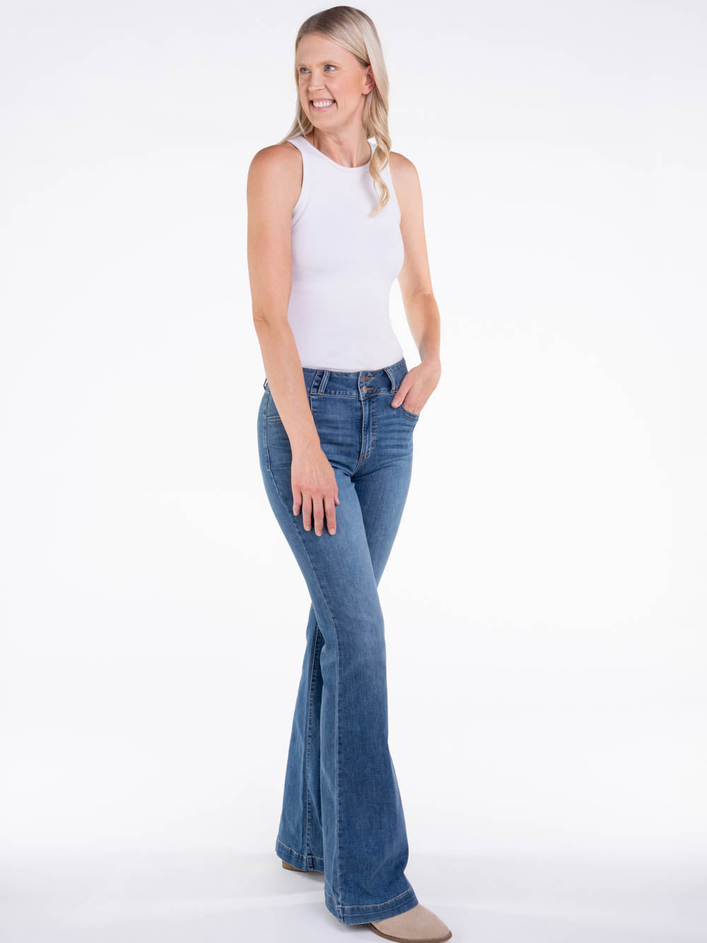 Medium Blue Flare Jean for Tall Women