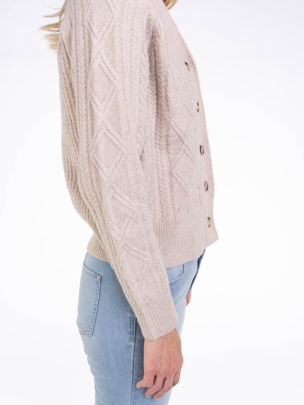 Oatmeal Knit Cardigan for Tall Women