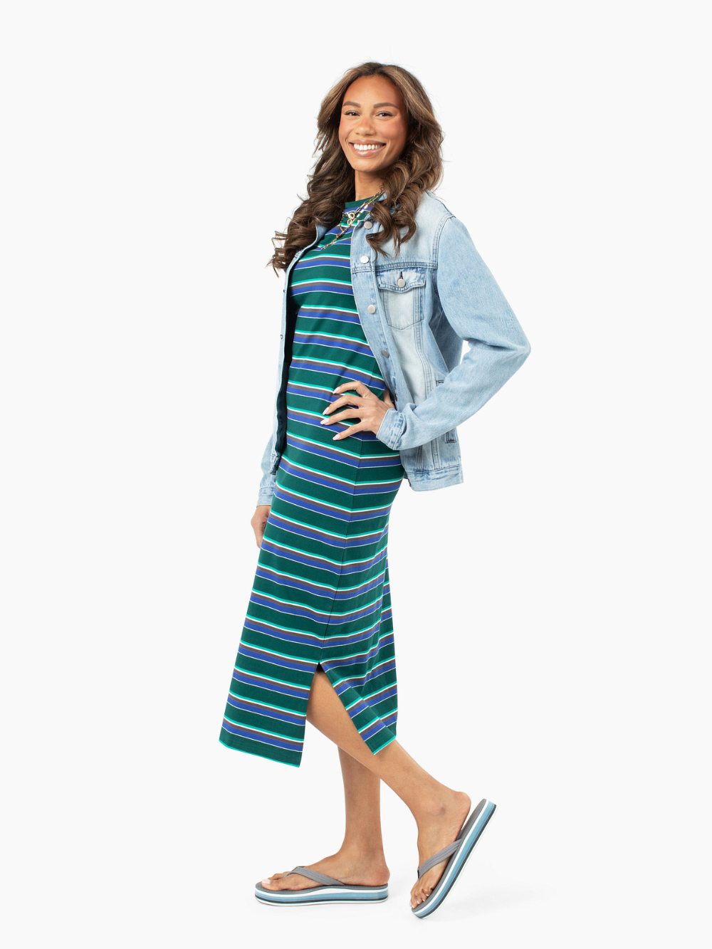 striped t shirt maxi dress Ryann Tall T-Shirt Dress