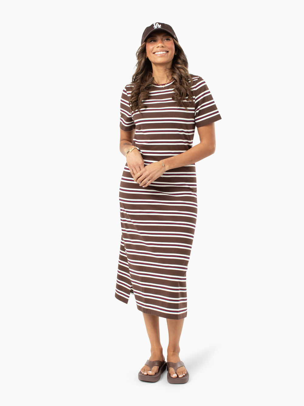 Ryann Tall T-Shirt Dress - Brown Multi