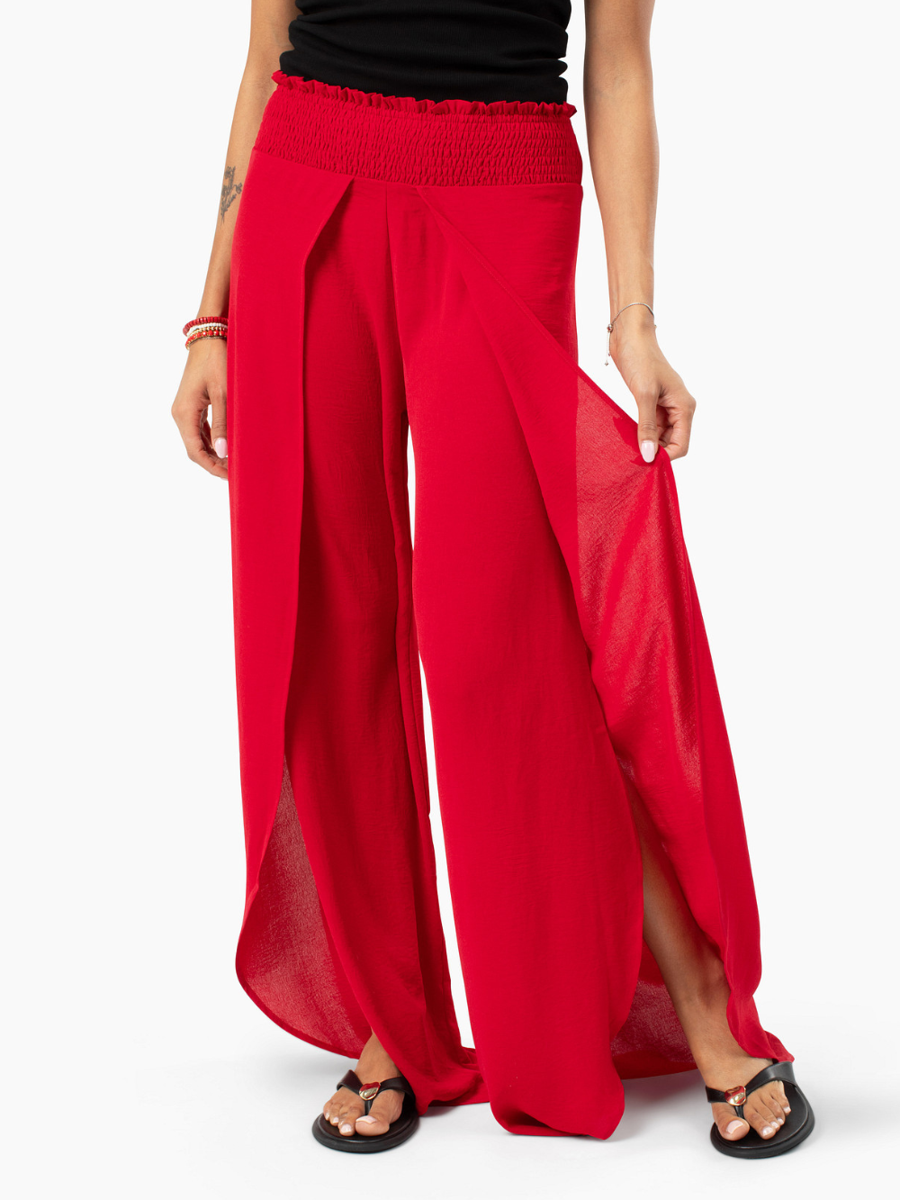 The Wave Pant – Tall Women's Red Culotte Pant in 3 Inseam Lengths