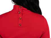 Josefine Button Back Tall Top - Red