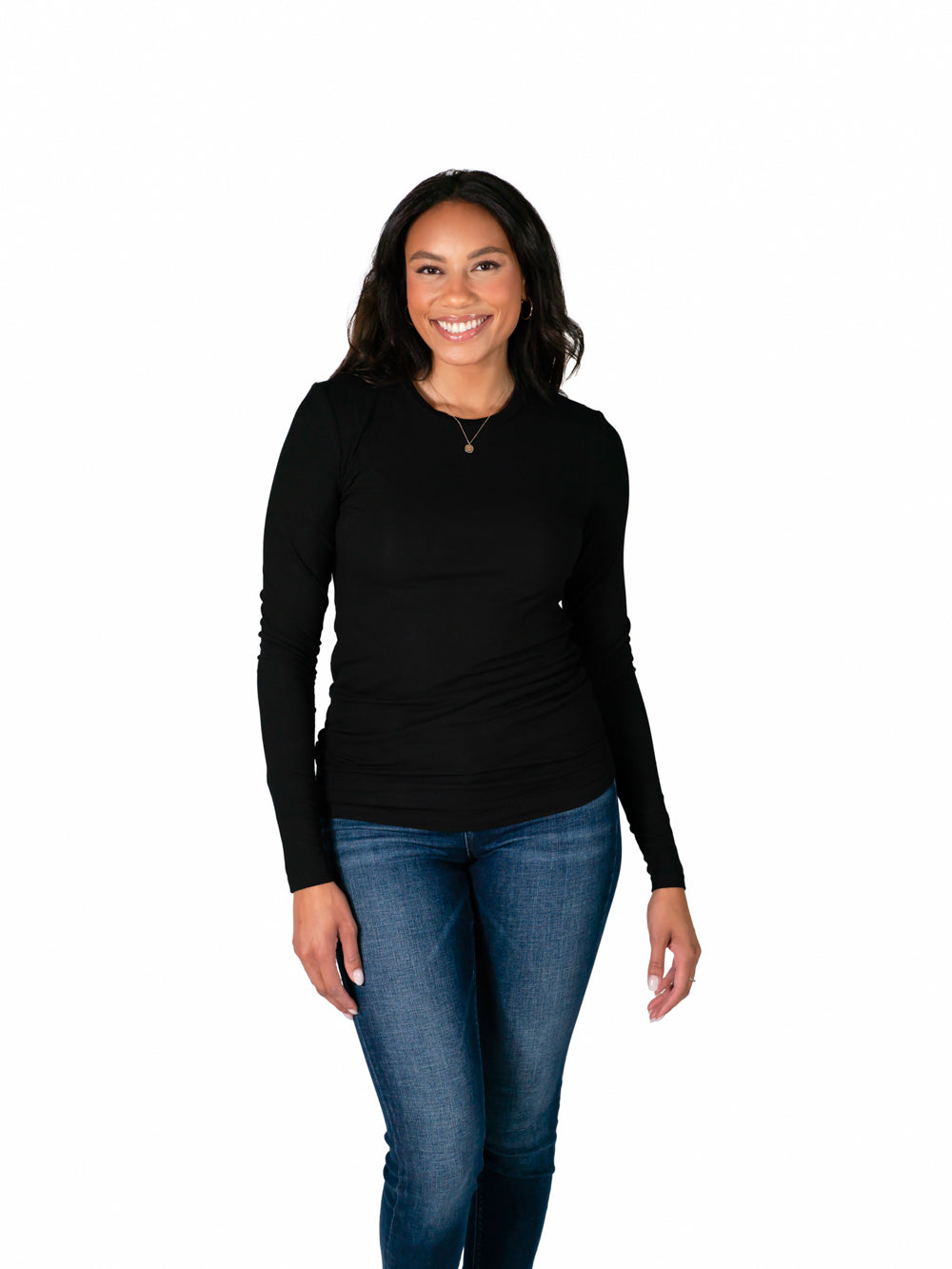 Black Long Sleeve Top for Tall Women