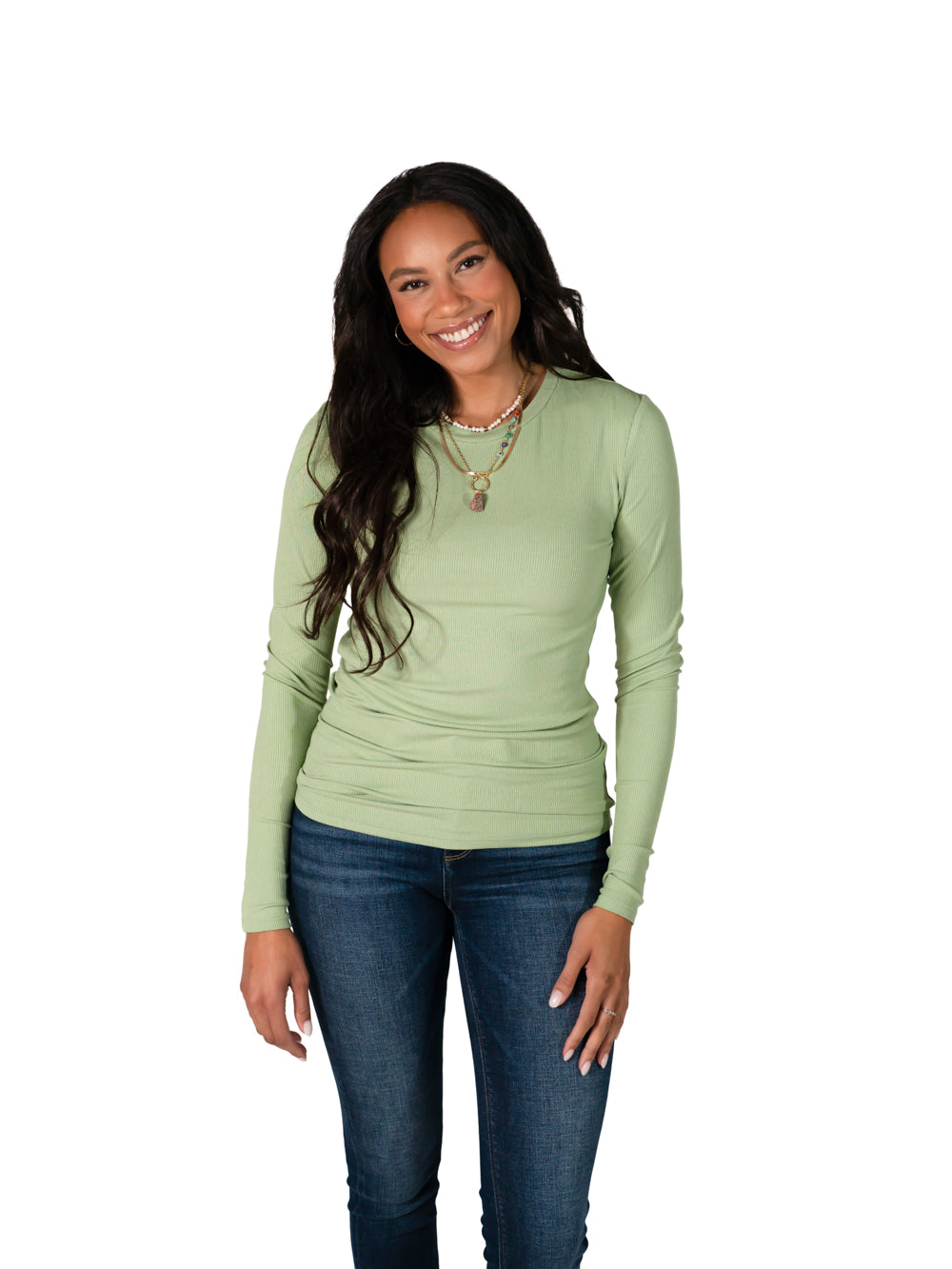 Olive Long Sleeve Top for Tall Women
