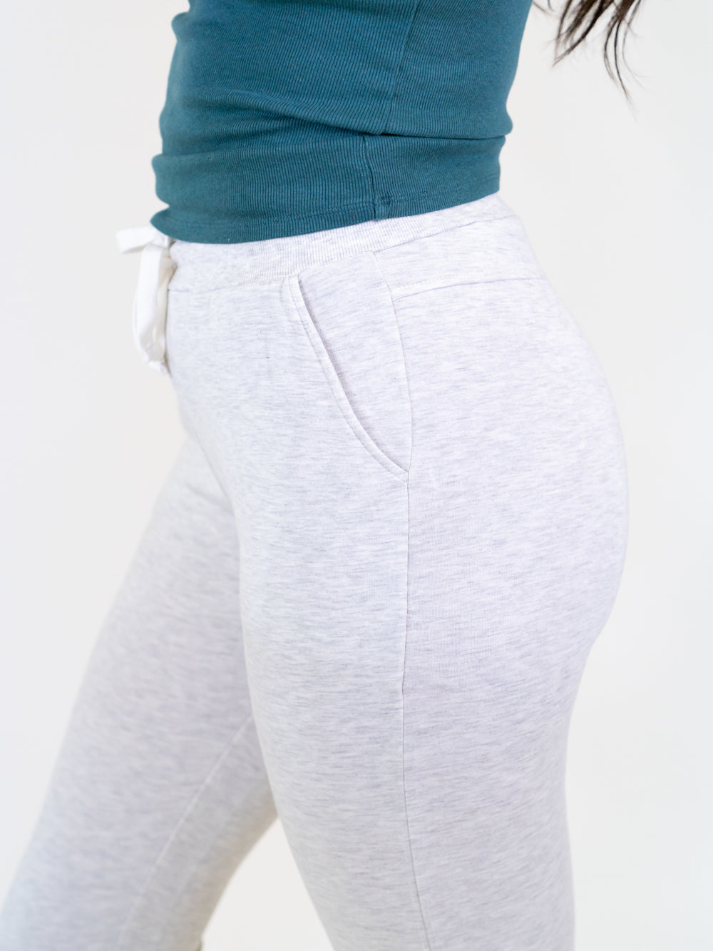 tall joggers for women - natural oat color
