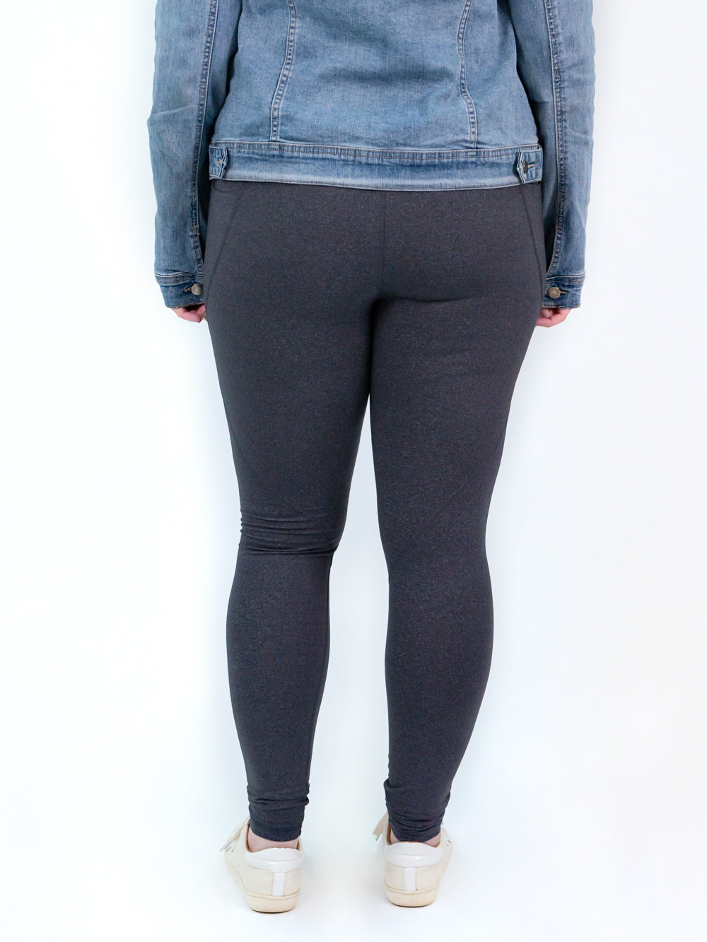 Women's Charcoal Grey Extra Tall Leggings Extra Long 37 Inseam Basic Cotton  Spandex Leggings 