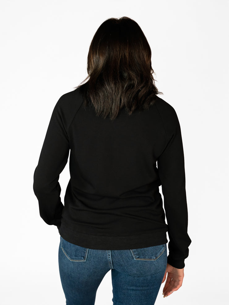 Crew Neck Tall Sweatshirt – Black