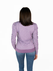 Ruched Long Sleeve Tall Top - Purple - FINAL SALE