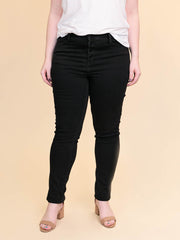 Jackson Tall Skinny Jean - High Rise Black Button Fly