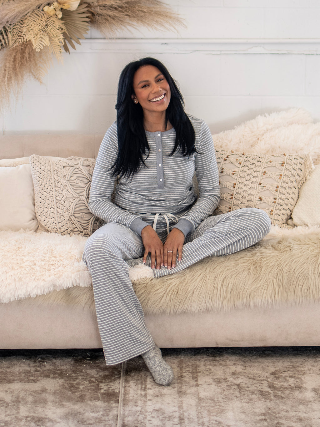 Striped Tall Pajama Top