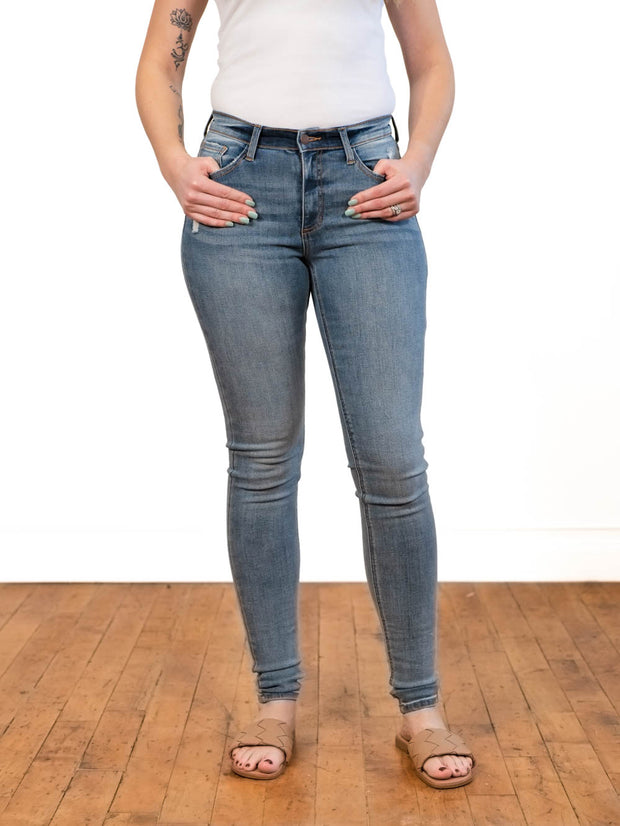 Chandler Long Inseam Skinny Jeans Light Wash